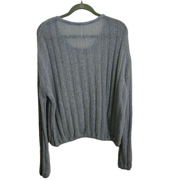 Free People Angel Soft Wool Alpaca Cable Knit Mint Green Sweater Size M - Picture 3 of 9